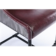 Pemberly Row Adjustable Faux Leather Metal Stool in Burgundy