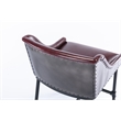 Pemberly Row Adjustable Faux Leather Metal Stool in Burgundy