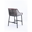 Pemberly Row Adjustable Faux Leather Metal Stool in Burgundy