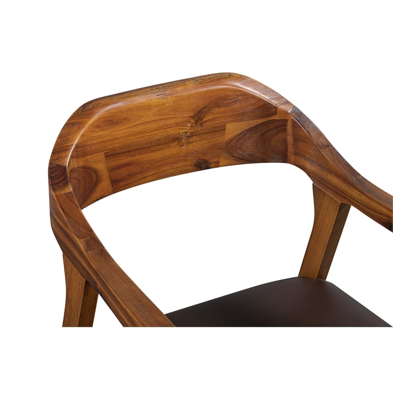 Pemberly Row Rubberwood Counter Stool in Chestnut Wire Brush