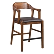 Pemberly Row Rubberwood Counter Stool in Chestnut Wire Brush