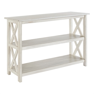 Pemberly Row Contemporary Wood Entryway Table in Antique White