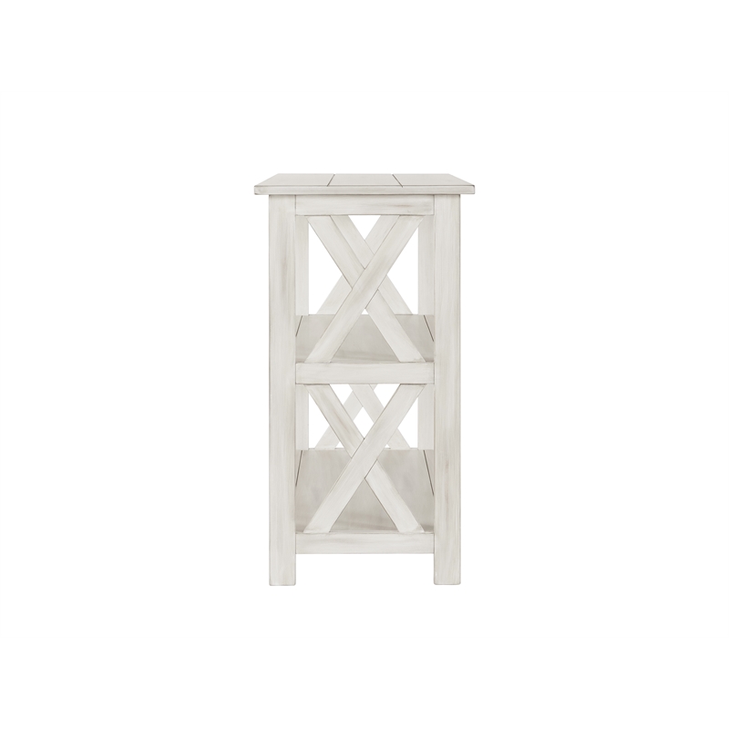 Pemberly Row Contemporary Wood Entryway Table in Antique White