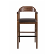 Pemberly Row Contemporary Rubberwood Bar Stool in Chestnut Wire Brush