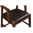 Pemberly Row Contemporary Rubberwood Bar Stool in Chestnut Wire Brush