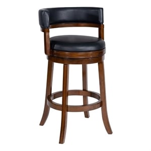 Pemberly Row Contemporary Rubberwood Swivel Bar Stool in Cappuccino