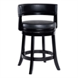 Pemberly Row Contemporary Rubberwood Swivel Counter Stool in Black