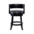 Pemberly Row Contemporary Rubberwood Swivel Counter Stool in Black