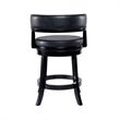 Pemberly Row Contemporary Rubberwood Swivel Counter Stool in Black
