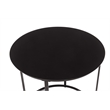 Pemberly Row Round Iron End Table with Stability Stretcher in Dark Brown