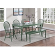 Pemberly Row 6 Piece Rubberwood Dining Set in Equestrian Green