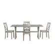 Pemberly Row 7pc Solid Wood Dining Set with X Back Chairs in Antique White
