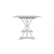 Pemberly Row 7pc Solid Wood Dining Set with X Back Chairs in Antique White