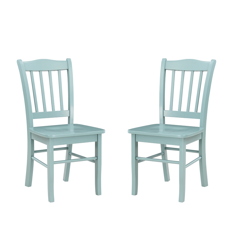 Pemberly Row 6pc Rubberwood Dining Set with Bench in Aspen Valley Blue