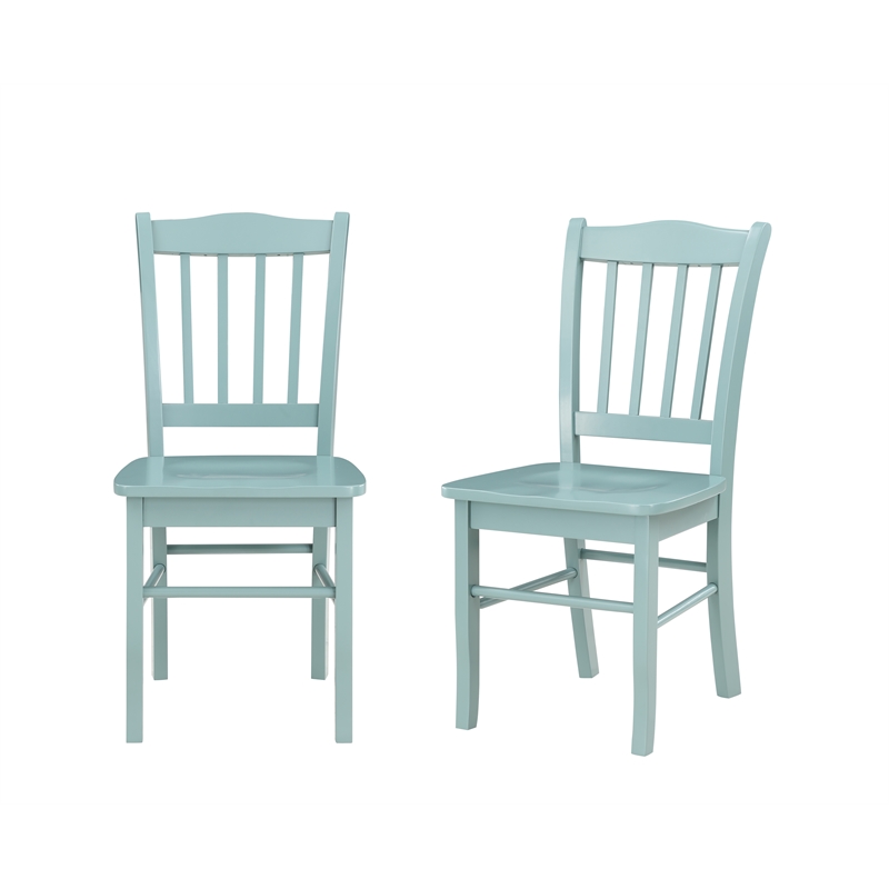 Pemberly Row 6pc Rubberwood Dining Set with Bench in Aspen Valley Blue
