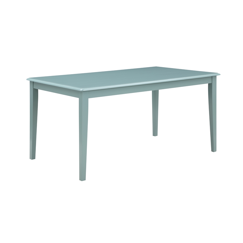 Pemberly Row 6pc Rubberwood Dining Set with Bench in Aspen Valley Blue