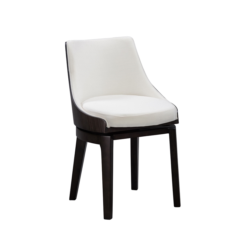 Pemberly Row Wood Swivel Low Back Side Chairs (Set of 2) in Matte Black