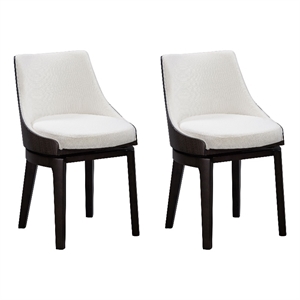 Pemberly Row Wood Swivel Low Back Side Chairs (Set of 2) in Matte Black