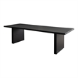 Pemberly Row 80 Inch Mango Wood Dining Table with Wide Panel Legs in Black