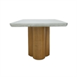 Pemberly Row 71 Inch Rectangular Faux Concrete Dining Table with Pillar Base