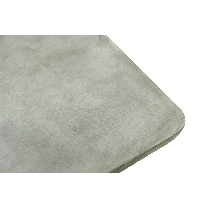 Pemberly Row 71 Inch Rectangular Faux Concrete Dining Table with Pillar Base