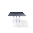 Pemberly Row 94 Inch Black Oak Veneer Dining Table with Acrylic Steel Base