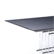 Pemberly Row 94 Inch Black Oak Veneer Dining Table with Acrylic Steel Base