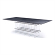 Pemberly Row 94 Inch Black Oak Veneer Dining Table with Acrylic Steel Base