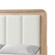 Pemberly Row Queen Bed with White Channeled Headboard in Natural Brown
