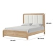 Pemberly Row Queen Bed with White Channeled Headboard in Natural Brown