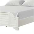Pemberly Row Queen Bed with Louvered Headboard and Scalloped Edges in White