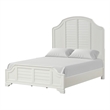 Pemberly Row Queen Bed with Louvered Headboard and Scalloped Edges in White
