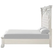 Pemberly Row Queen Bed with Panel Design and Silver Accents in Creamy White