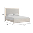 Pemberly Row King Bed with LED Upholstered Headboard in Weathered Gray