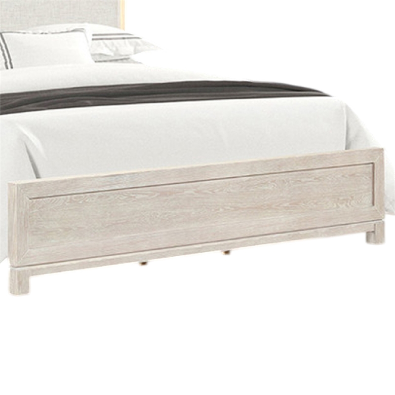 Pemberly Row King Bed with LED Upholstered Headboard in Weathered Gray