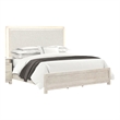 Pemberly Row King Bed with LED Upholstered Headboard in Weathered Gray