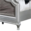 Pemberly Row California King Bed with Gray Pleated Velvet in Silver