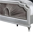 Pemberly Row Queen Bed with Gray Pleated Velvet Upholstery in Silver