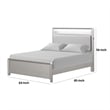Pemberly Row Queen Bed with LED Bookcase Headboard in Champagne Silver
