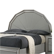 Pemberly Row King Bed with LED Headboard and Scale Molding in Metallic Gray