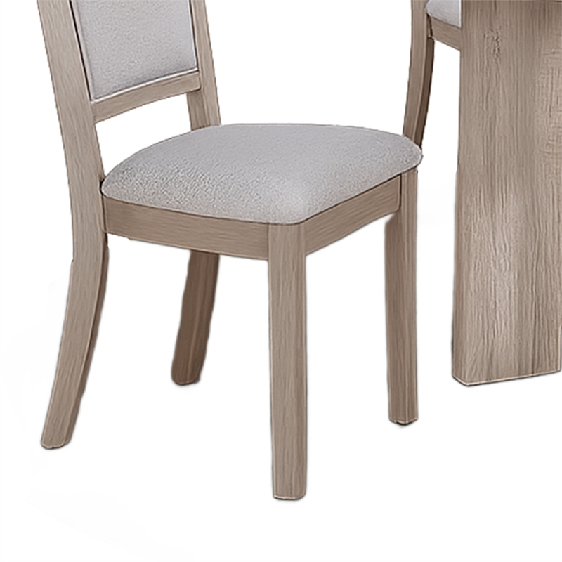 Pemberly Row 5 Piece Dining Set with Round Table and Chairs in Light Gray