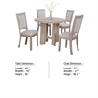 Pemberly Row 5 Piece Dining Set with Round Table and Chairs in Light Gray