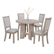 Pemberly Row 5 Piece Dining Set with Round Table and Chairs in Light Gray