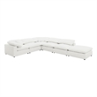 Pemberly Row 6 Piece Modular Sectional Sofa in Ivory White Boucle
