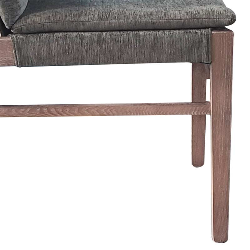 Pemberly Row Set of 2 Dining Chairs in Gray Fabric and Espresso Brown Wood