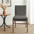 Pemberly Row Set of 2 Dining Chairs in Gray Fabric and Espresso Brown Wood