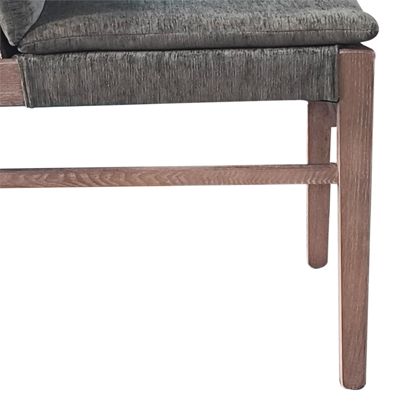 Pemberly Row Set of 2 Dining Chairs in Gray Fabric and Espresso Brown Wood