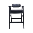 Pemberly Row Barstool Chair with Curved Back in Black Birch Wood