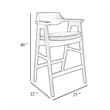 Pemberly Row Barstool Chair with Curved Back in Black Birch Wood