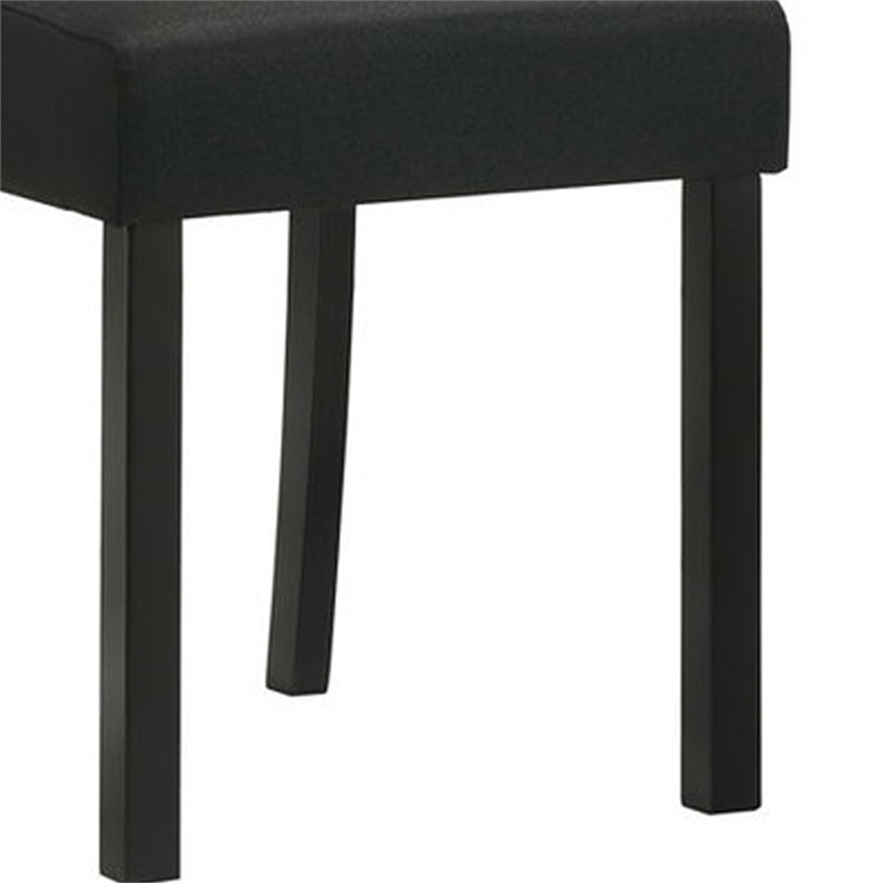 Pemberly Row Set of 4 Dining Chairs with Cushioned Seat in Black Wood